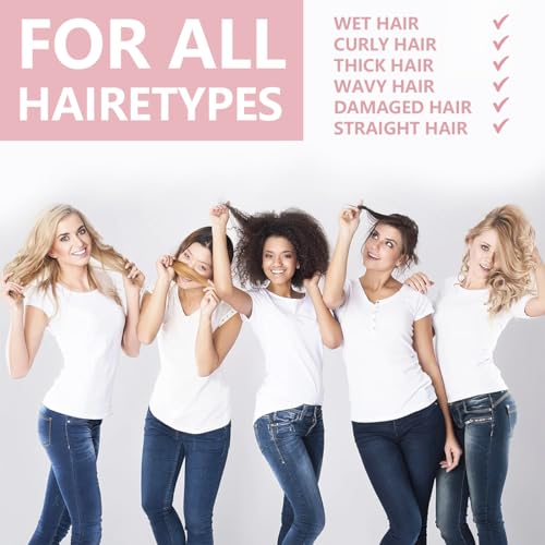 Vented Detangling Paddle Hairbrush for All Hair Types, Wet or Dry Use, Pink - Image 5
