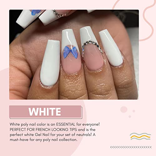 Makartt Nail Rhinestone Glue with Poly Nail Gel White Bundle, Clear Nail Glue Precision Pen Super Strong Adhesive Nail Art Glue Gel, Gel Builder for Nails Natural-Looking Nails Spring Summer Colors - Image 5