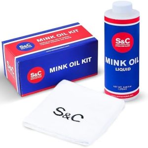 Stone and Clark Premium Leather Mink Oil and Liquid Kit for Leather Care, Protection, and Waterproofing.