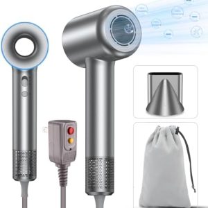 Hair Dryer, Hollow with Smooth Nozzle, Ionic Blow Dryer 1500W Brushless Motor Quiet Hair Dryer Low Noise, 110,000RPM High Speed Hair Dryer Thermo-Control 4Temps/2Speeds, Travel Hair Dryers for Women