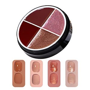 4 Colors Solid Cream Gel Nail Polish Glitter Solid Color Gel Polish Adhesive Resin Mud Gel Polish Painting Gel Solid Pudding Gel Sequins Varnish Nail Tips Gel Nail Art UV Gel (Color17)