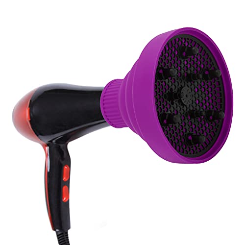 Hair Blow Dryer Diffuser, Universal Hair Dryer Diffuser Strong Toughness Convenient To Install Remove Expand Heat Area Uniform Wind for Home for Travelling(Purple) - Image 2