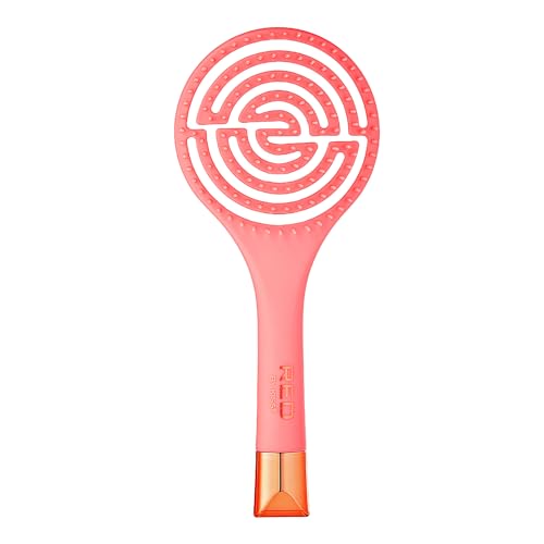 RED by Kiss Dry Vent Detangling Hair Brush, Amaze Detangler Hair Brush for Adults and Kids, Hair Straightening Brushes for Straight, Curly, Wet and Dry Hair, Styling Brushes for Blow Drying (Circle)