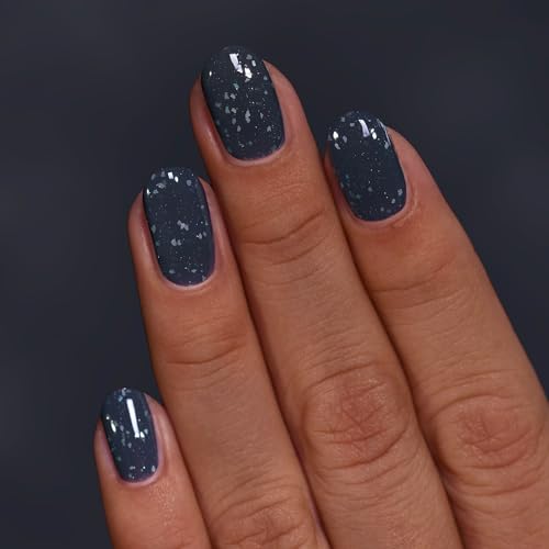 ILNP Thundercloud - Dark Grey Flakie Shimmer Nail Polish - Image 5