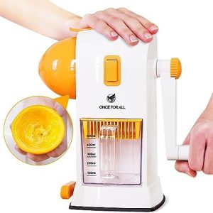 Hand Citrus Juicer, Manual Lemon Orange Juice Squeezer, Max 99% Extraction Rate, Cold Press juicer with Pulp-Filter, Dishwasher Safe Easy to Cleanup