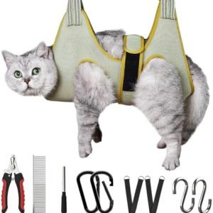 Pet Grooming Hammock for Dogs & Cat, Dog Grooming Harness, Nail Clippers, Nail Trimmers, Scissors with Dog Sling for Nail Clipping Grooming Trimming