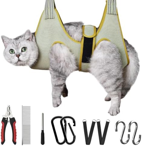 Pet Grooming Hammock for Dogs & Cat, Dog Grooming Harness, Nail Clippers, Nail Trimmers, Scissors with Dog Sling for Nail Clipping Grooming Trimming