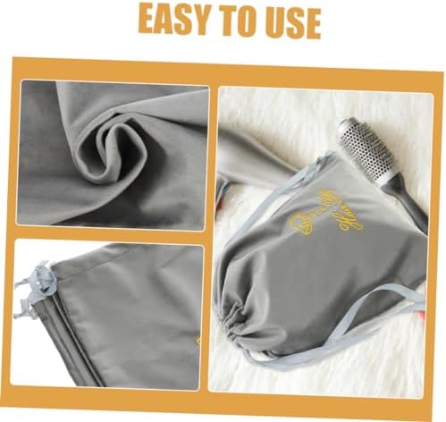 Travel Hair Dryer 3pcs Hair Dryer Storage Bag Blow Dryer Hair Dryer Bag Hair Dryer Attachments Storage Bag for Hair Dryer Drawstring Bag Fabric Classic Travel Makeup Brush Bag - Image 8