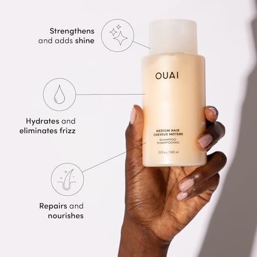 OUAI Hair Gloss Bundle, Medium Hair - Includes Hair Gloss and Medium Shampoo - Volumizing, Frizz-Control Hair Bundle (2 Count, 6 Oz/ 10 Fl Oz) - Image 2