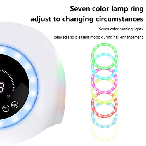 UV LED Nail Lamp,42 Lights Faster Gel Nail Dryer Professional Curing Nail Lamp for Gel Polish with 4 Timer Setting Auto Sensor Manicure Set Nail Art Tools for Fingernail And Toenail,Pink - Image 4