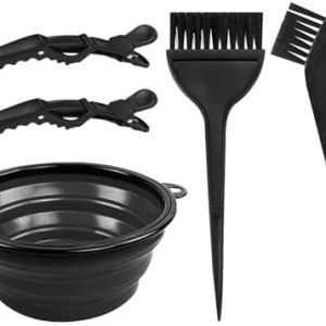 5-Piece Hair Dye Coloring Kit: Tinting Bowl, Brushes, Hairpin, Comb Included