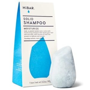 HIBAR Shampoo Bar, All Natural Hair Care, Plastic Free, Made with Eco Friendly Ingredients, Travel Size, Color Safe, Solid Sustainable Bars, Zero Waste (Moisturize)