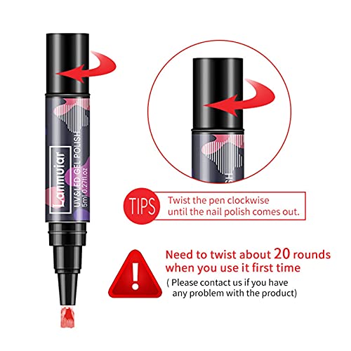 27 Colors Bright Gel Manicure Pen, Soak Nail Polish Pen, Nail Art Salon Nail Coated Supplies Easy to Color Long Lasting, No Need Base & Top Coat, 1pc Nail Polish Pen - Image 6
