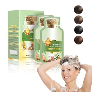 2024 Huang Yi Botanical Bubble Hair Dye Cream Natural Plant Extract Easy Wash Black Tea