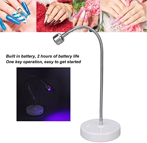Nail Lamp, USB 3W UV Led Nail Lamp for Gel Nails, 360° Rotatable Gooseneck Gel Nail Light Nail Dryer Polish Lamps, 60S Timing Light, Gel Curing Lamp for Salon, Home Use (LAJS5d4) - Image 3