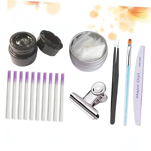 16 Pcs Fiberglass Nail Extension Gel Kit with Files, Stickers, Tweezers, and Glue - Image 6
