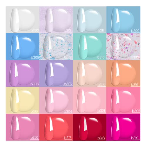 Beetles Pastel Gel Nail Polish Kit with Gel Base Top Coat 20Pcs Easter Macaron Colors Collection Bright Solid Sparkle Colors with Nail Art Brushes Set Gel Polish Nail Art Design Pen Painting Tools - Image 3