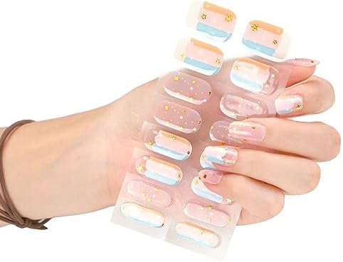 Semi Cured Gel Nail Polish Stickers Fashion Design Classical Strips Waterproof Adhesive Full Wraps Gel Nail Art Stickers - Image 8