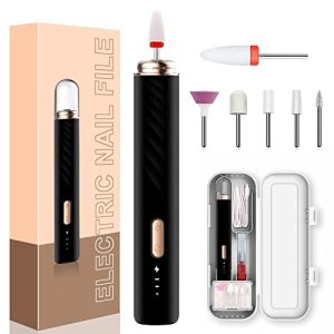 Rechargeable Electric Nail Drill Machine Set Black Ceramic Bit for Beginners