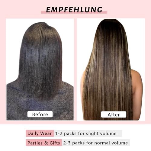 18 Inch Honey Blonde Highlights Seamless Clip-in Human Hair Extensions 110g 7 Piece Set - Image 5