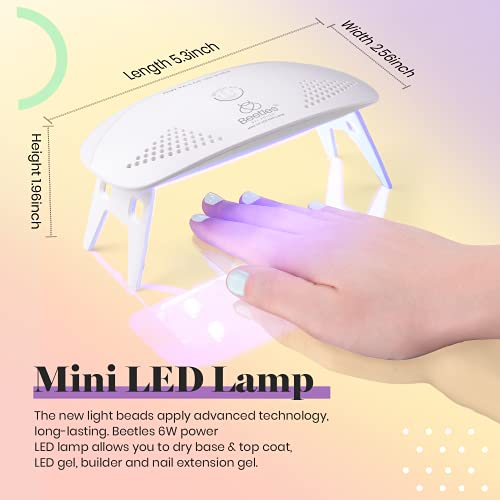 Beetles Gel Nail Polish Kit with Light Starter Kit, Candy Land Collection Pastel Gel Polish Set Mint Green Baby Blue Soft Pink Colors Soak Off UV LED Lamp, Base Gel Top Coat DIY Home Manicure - Image 4