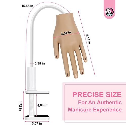Saviland 12 Inch Realistic Flexible Silicone Nail Practice Hand for Acrylic Beginners - Image 6