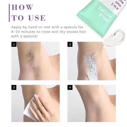 Glowcode 4 In 1 Hair Removal Cream, Milk Recipe Glowcode 4 In 1 Hair Removal, 2024 New Glow Code 4 In 1 Hair Removal Cream, Body Hair Removal Cream For Women, Moisturize, Brighten (1pc) - Image 5