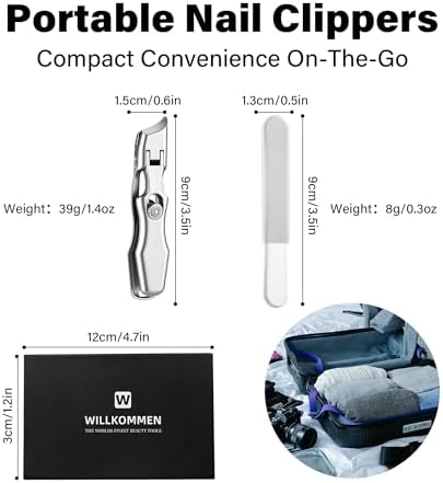 Nail Clippers with File - Extra Wide Jaw Opening and Heavy Duty Large Long Handle Nail Cutter for Thick Nails - No Splash Fingernail Toenail - for Men Women Adult Seniors (Silver - Image 6