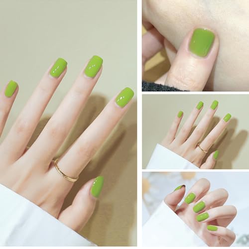 Air Dry Light Green Gel Nail Polish, Chip Resistant Bright Green Summer Gel Polish, Lime Green Nail Polish for Women, Pastel Green Nail Gel Color for Nail Art Manicure & at Home DIY, 10ML - Image 7