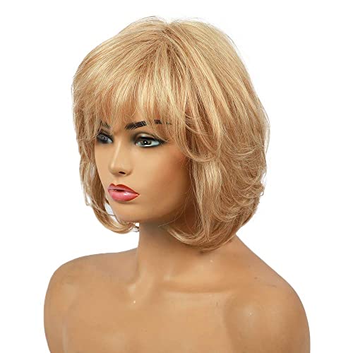 EMMOR Blonde Human Hair Wigs for Women Mixed Healthy Synthetic Fiber Layered Wig With Side Part,Softer/Finer/Lightweight Natural Daily Use (Color 30/613) - Image 4