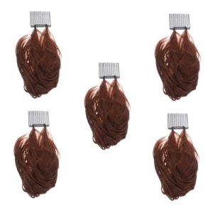 Beaupretty 5pcs wig hair bumps for volume insert french braid tool bump it ponytail hair clip hair toppers for women real human hair European and American top hat high temperature wire Miss