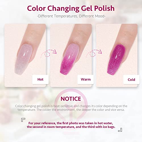 Vishine 5023 Color Changing Gel Nail Polish Set, 6 Vibrant 15ml Shades - Image 4