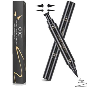 2 PCS Winged Eyeliner Stamp Dual Ended Liquid Eyeliner Pen for Wing Cat Eye,Waterproof Long Lasting Smudge-proof Liquid Eye Makeup Black
