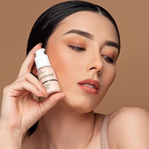 PHOERA Foundation, PHOERA Matte Liquid Foundation,PHOERA Makeup for Women, PHOERA Foundation Full Coverage Concealer, 30ml 24HR Matte Oil Control Concealer (103- Warm peach*2) - Image 5