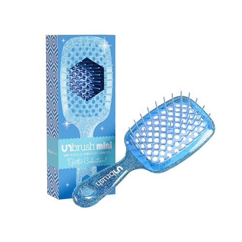 FHI HEAT UNbrush MINI Wet & Dry Vented Detangling Hair Brush, Sapphire Blue - Image 2