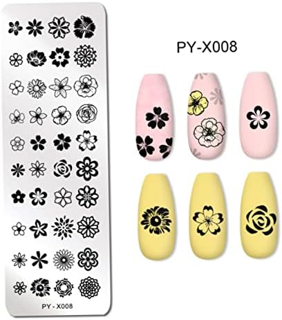 Plant Design Nail Art Stamping Kit with Fake Nails and Finger Tape 1 Set - Image 4