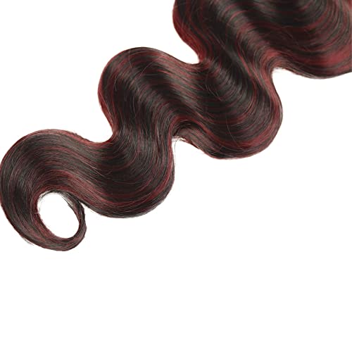 Red Human Hair Bundles P1b99j Body Wave Bundles Human Hair Brazilian Virgin Remy Hair 3 Bundles 8 10 12 Inch Ombre Body Wave Bundles Double Weft Hair Weave Highlight Bundles 300g - Image 6