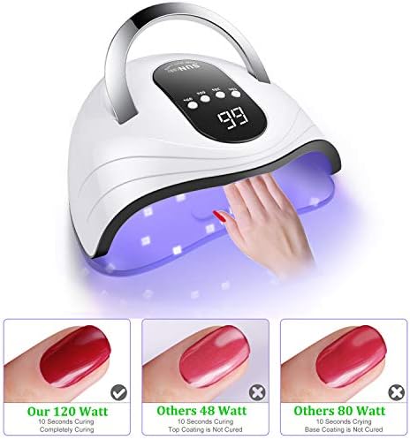 120W UV Gel Nail Lamp with 4 Timers and Portable Handle for Fast Curing - Image 2