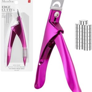 MelodySusie Professional Acrylic Nail Clippers Stainless Steel with 15 Magnet Sizers Adjustable Trimmer