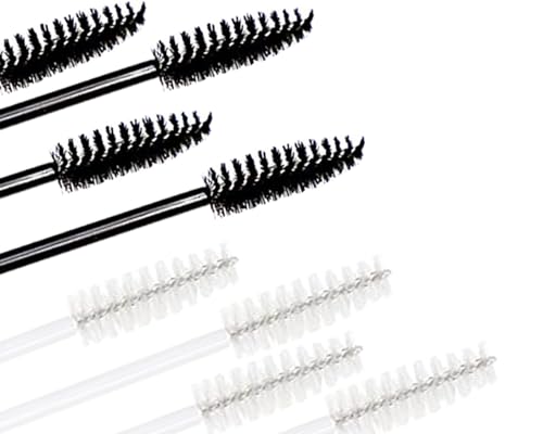 100 Count Disposable Black White Eyebrow Mascara Wands for Makeup Application - Image 3