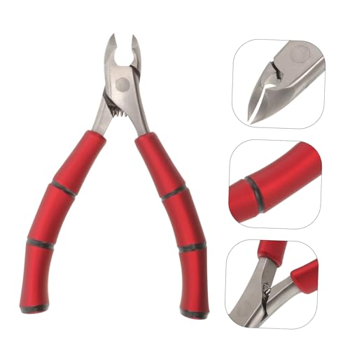2pcs Manicure Tools Trimmer Nail Clippers Nail Art Tools Cuticle Removing Tool Household Cuticle Nipper Stainless Steel Cuticle Nipper Metal Portable Red Plastic - Image 3