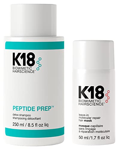 K18 Detox and Repair Hair Care Bundle 3-Piece Set with Mask, Treatment, and Shampoo