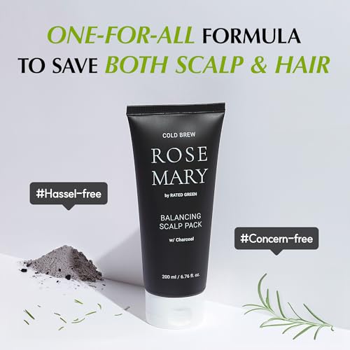 RATED GREEN COLD BREW Rosemary Balancing Scalp Pack w/Charcoal | Korean Hair Care Hair Conditioning Mask | Deep Conditioning Hair Mask for Dry Damaged Hair | Hydrating Hair Mask, 6.76 Fl. Oz - Image 5