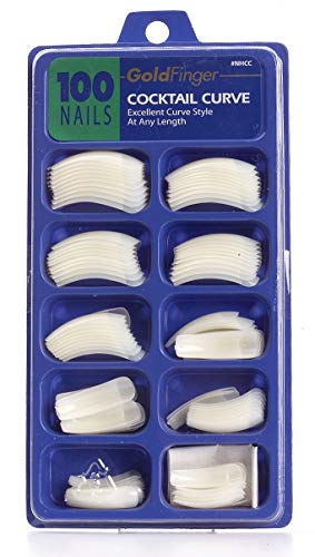Gold Finger 100 Acrylic Plain Nails (6 PACK, Cocktail Curve) - Image 2
