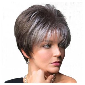 Human Hair Wig Silver