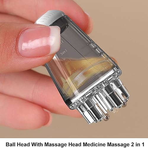 Hair Oil Applicator Bottle, Scalp Applicator Comb Hair Scalp Applicator, Ball Root Comb applicator Bottle Scalp Massager for Hair Growth, Mini Hair Raising Solid Hair Massage Tool(Grey) - Image 8