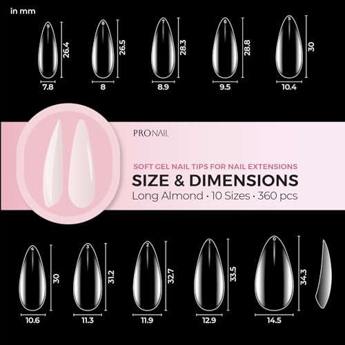 LLBA Soft Gel Nail Tips - 360Pcs Soft Gel Nail Extension Tips, 10 Sizes Clear Full Cover Fake Nails for Nail Extension, Long-Lasting Salon Quality, Natural Look & Comfortable Wear (Almond, Long) - Image 6