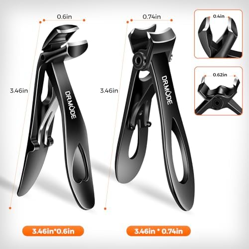 Toenail Clippers for Thick Nails for Seniors, Angled Head Large Toe Nail Clippers with Catcher,Heavy Duty Fingernail Clippers with Wide Opening Nail Cutter Men & Women, Black - Image 8