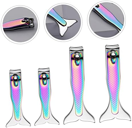 4pcs Nail Clippers Portable Nail Clipper Nail Care Supply Nail Trimmer Little Fish Nail Clipper Kit De Manicura Nursing Nail Kits Manicure Clipper Stainless Steel Handle Household - Image 2