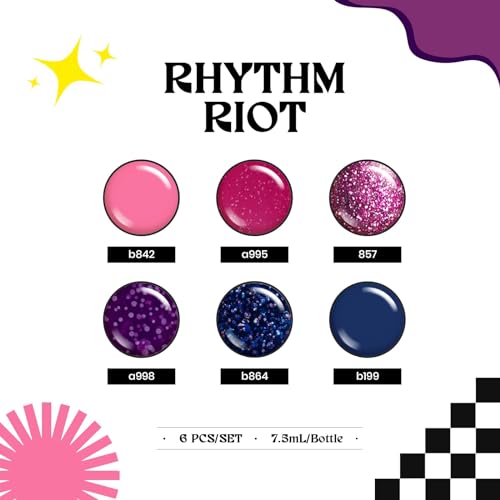 6 Pcs Temperature Color Changing Gel Nail Polish Set Solid Glitter - Image 3